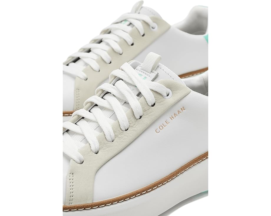 Cole Haan GrandPro Topspin Golf Sneakers — lace and leather detail